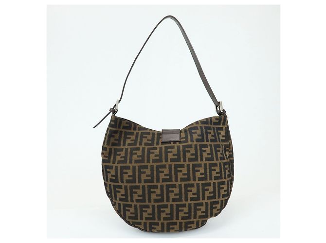 Fendi Flap Hobo Zucca Canvas Medium - vista 2