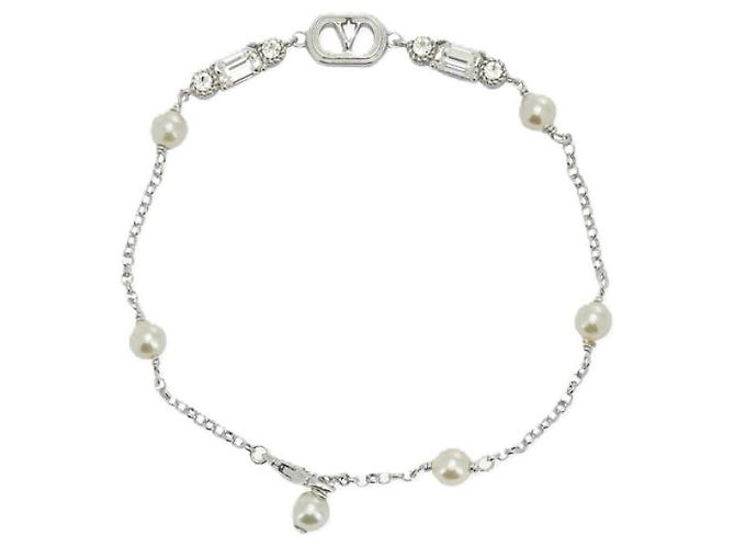 Valentino Bracciale ovale in metallo con perle e cristalli Swarovski - vista 2