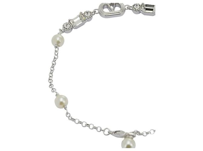 Valentino Bracciale ovale in metallo con perle e cristalli Swarovski - vista 3