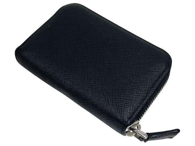Prada Portacarte con zip e logo triangolare in Saffiano - vista 5
