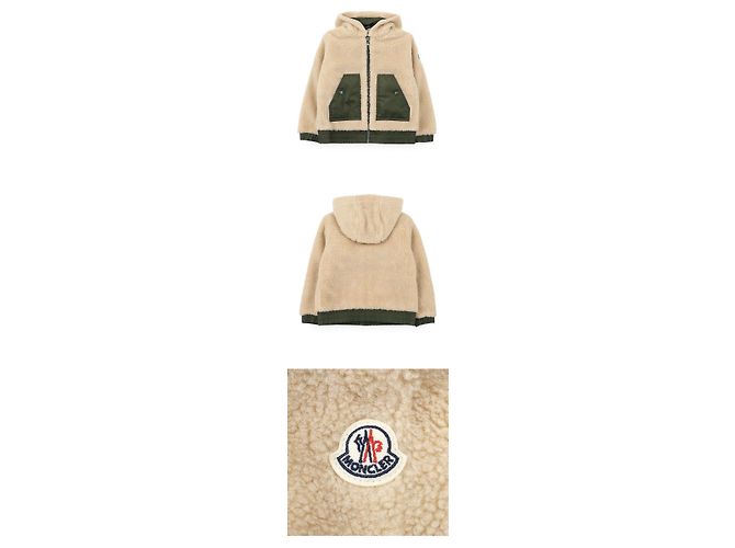 Moncler Gefütterte Fleece-Strickjacke mit Reißverschluss für Kinder - Ansicht 3