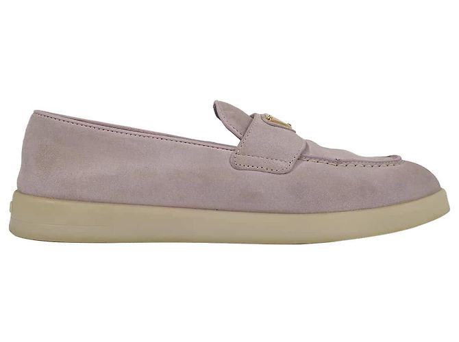 Prada Mocassini in camoscio da donna con logo triangolare Alabaster Pink - vista 6