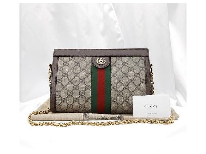 Gucci Supreme WEB GG Supreme Canvas Small Chain Shoulder Bag - vista 2
