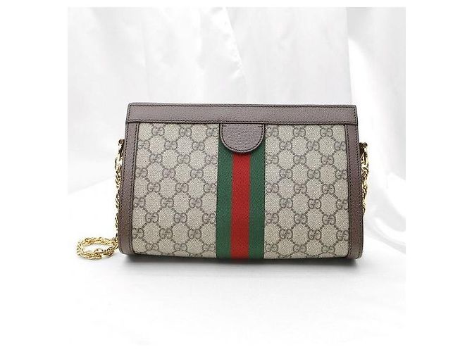 Gucci Supreme WEB GG Supreme Canvas Small Chain Shoulder Bag - vista 4