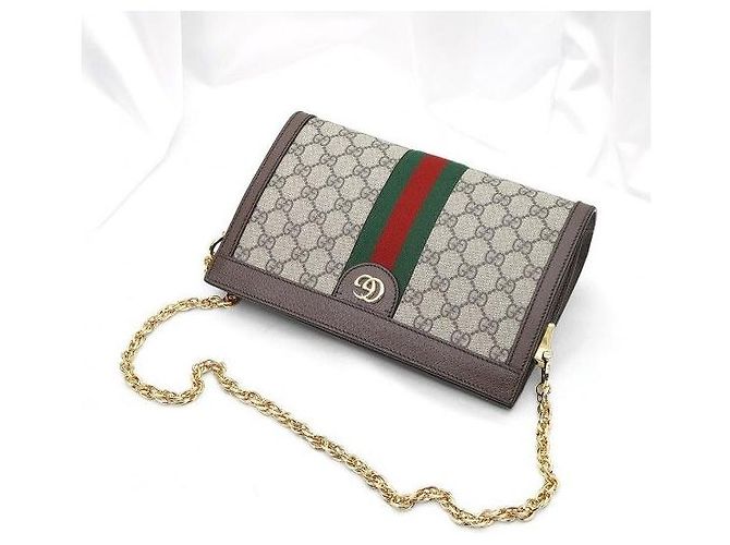 Gucci Supreme WEB GG Supreme Canvas Small Chain Shoulder Bag - vista 5