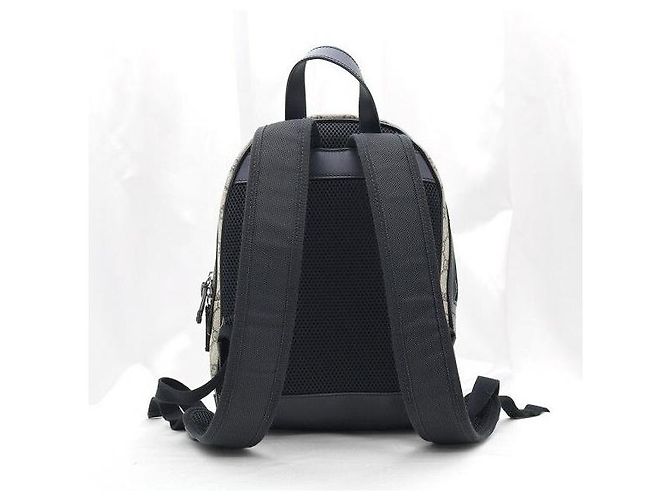 Gucci Supreme Canvas Black Trimming Eden Small Backpack - vista 3