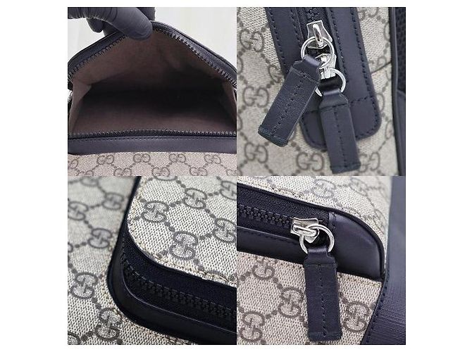 Gucci Supreme Canvas Black Trimming Eden Small Backpack - vista 7