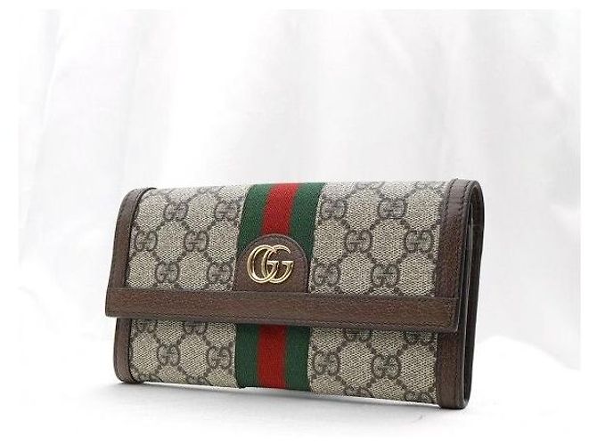 Gucci Billetera Ophidia Web GG Supreme Canvas Brown Leather - vista 3