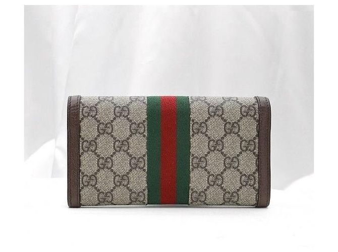 Gucci Billetera Ophidia Web GG Supreme Canvas Brown Leather - vista 4