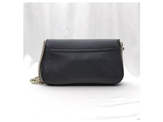 Gucci Borsa a tracolla Soho con catena e nappe in pelle nera - vista 4