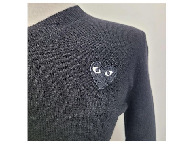 Comme Des Garcons Strickware mit Herz-Logo-Patch - Ansicht 8