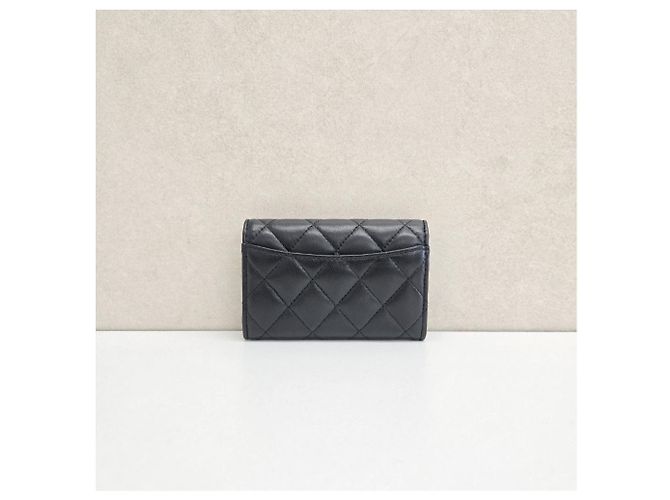 Chanel Classic Snap Flap Kartenetui aus Lammleder Schwarz - Ansicht 3