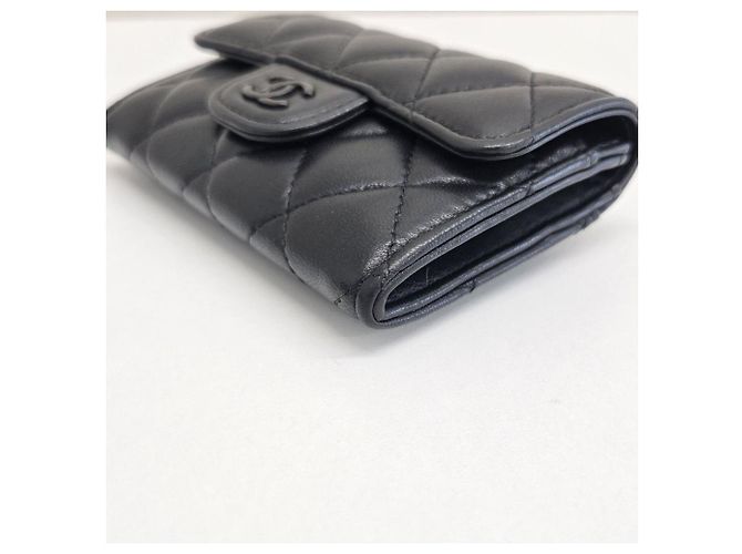 Chanel Classic Snap Flap Kartenetui aus Lammleder Schwarz - Ansicht 6