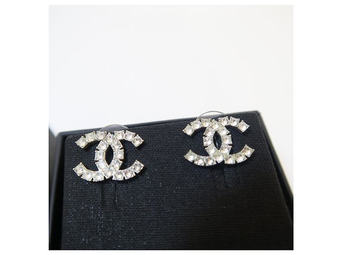 Chanel Orecchini in argento Crystal CC Logo - vista 2