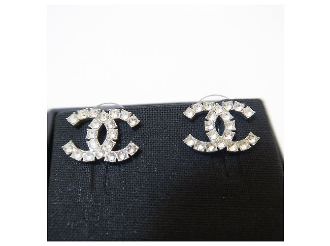 Chanel Orecchini in argento Crystal CC Logo - vista 3