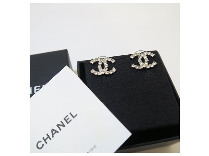 Chanel Orecchini in argento Crystal CC Logo - vista 4