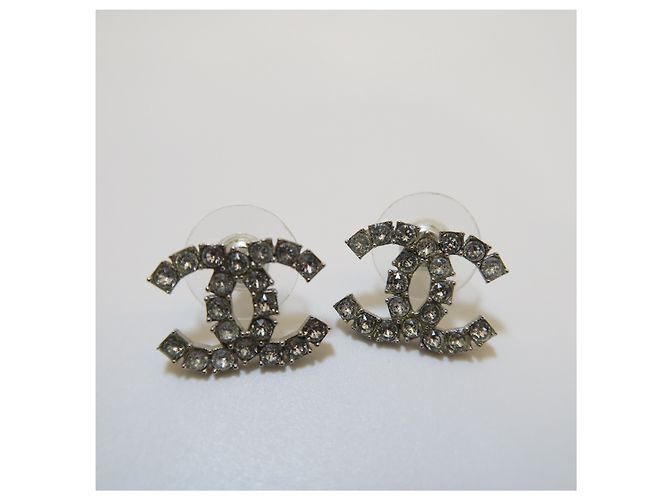 Chanel Orecchini in argento Crystal CC Logo - vista 9