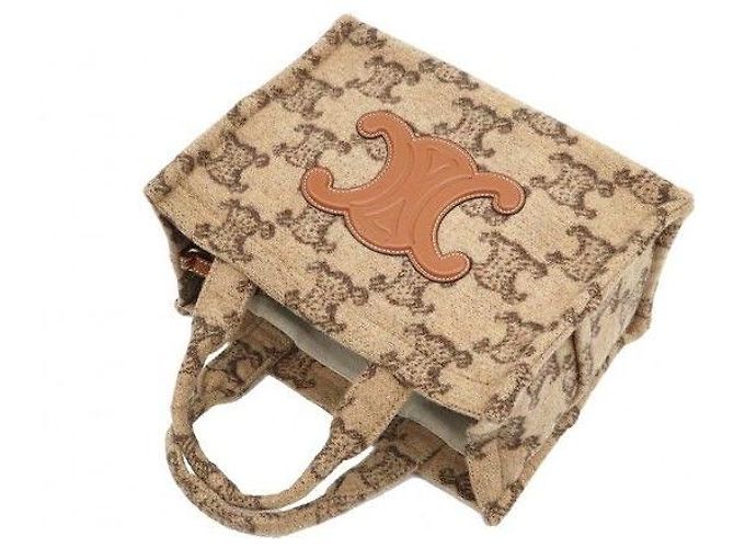 Céline Camel Triope Textile Tais Cabas Small - vista 5