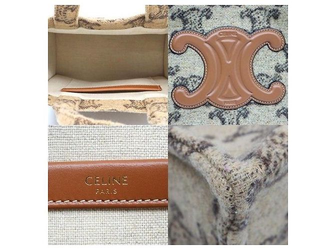 Céline Camel Triope Textile Tais Cabas Small - vista 7