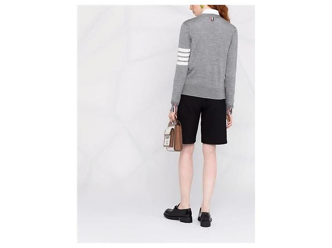 Thom Browne Nachhaltiger Wollcardigan für Damen Grau - Ansicht 6