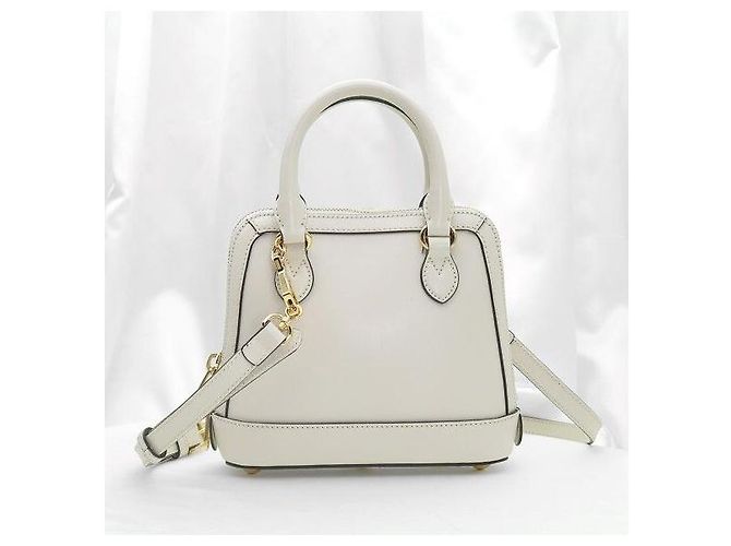 Gucci Mini borsa a mano in pelle bianca con morsetto - vista 4