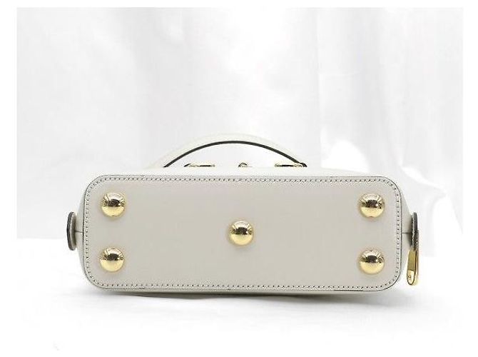 Gucci Mini borsa a mano in pelle bianca con morsetto - vista 6