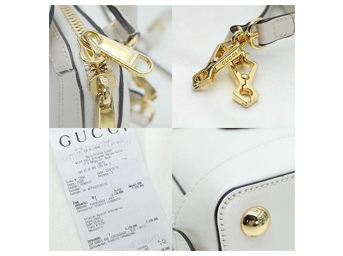 Gucci Mini borsa a mano in pelle bianca con morsetto - vista 8