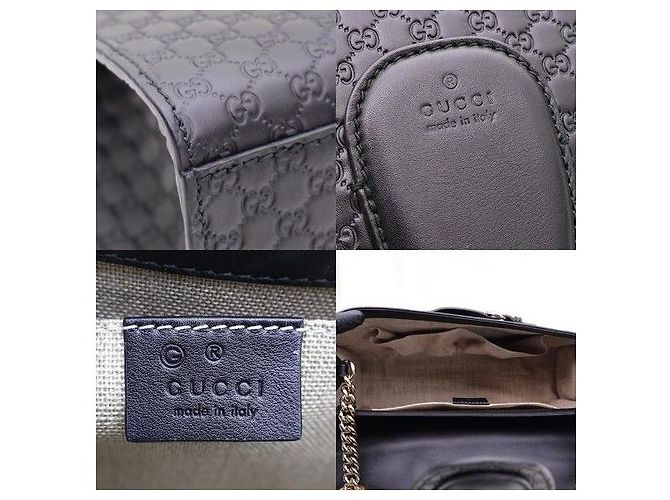 Borsa a tracolla Emily Micro Guccissima con morsetto e nappa Nera - vista 7