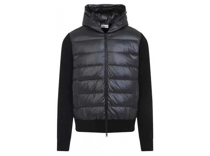 Moncler Cardigã com capuz e fecho de correr em lã acolchoada - vista 4