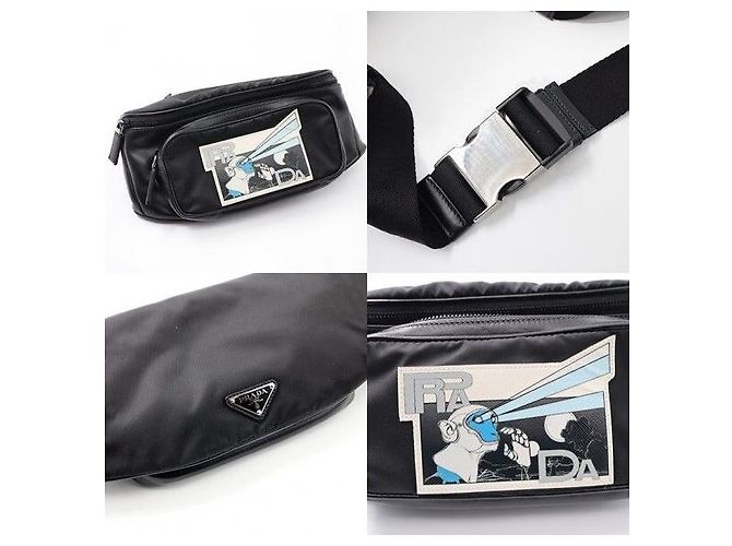 Prada Bolsa de cintura con estampado de cómic - vista 9