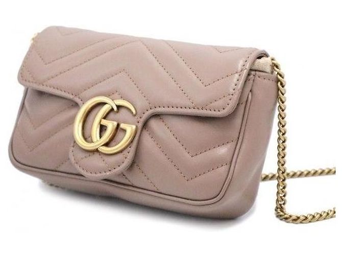 Gucci Borsa a tracolla con catena matelassé chevron nude - vista 3
