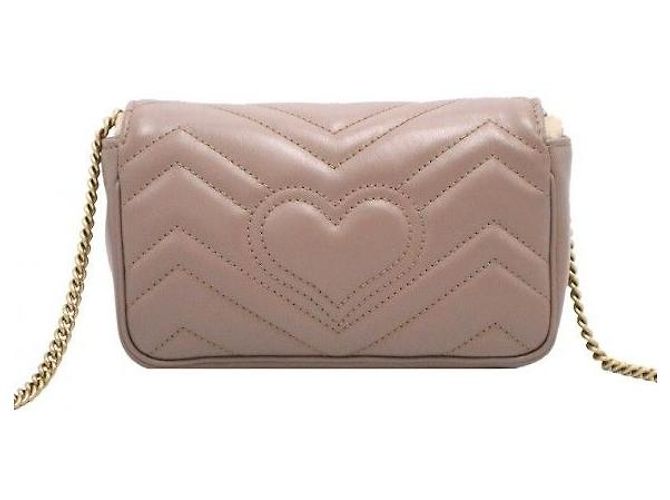 Gucci Borsa a tracolla con catena matelassé chevron nude - vista 4