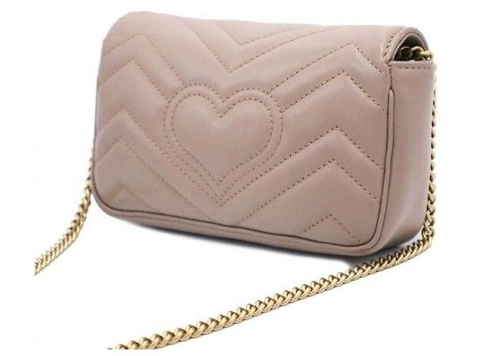 Gucci Borsa a tracolla con catena matelassé chevron nude - vista 5
