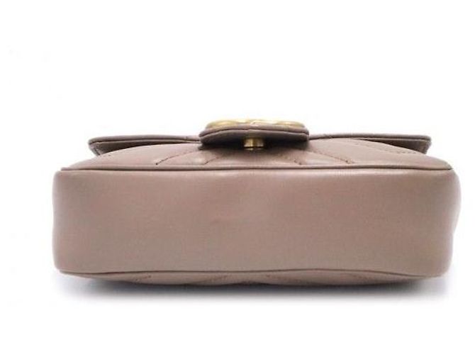 Gucci Borsa a tracolla con catena matelassé chevron nude - vista 6