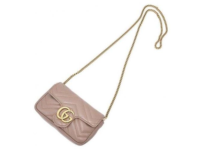 Gucci Borsa a tracolla con catena matelassé chevron nude - vista 7