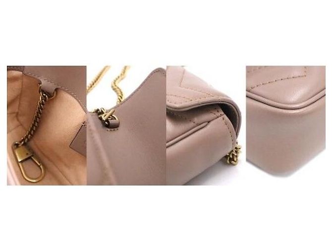 Gucci Borsa a tracolla con catena matelassé chevron nude - vista 9