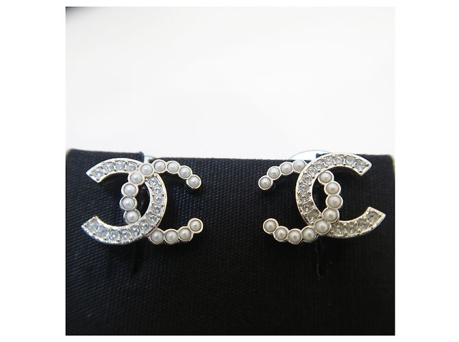 Chanel Orecchini in perle e cristalli Argento - vista 3