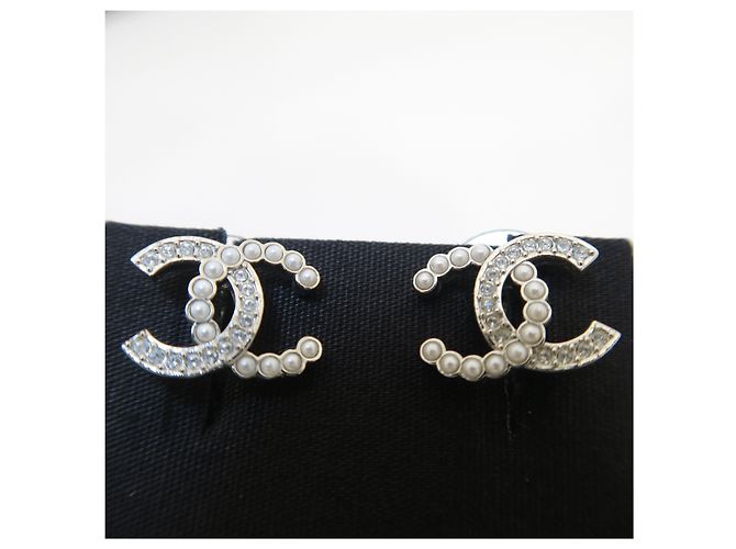 Chanel Orecchini in perle e cristalli Argento - vista 4