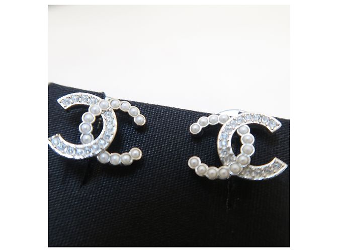 Chanel Orecchini in perle e cristalli Argento - vista 5