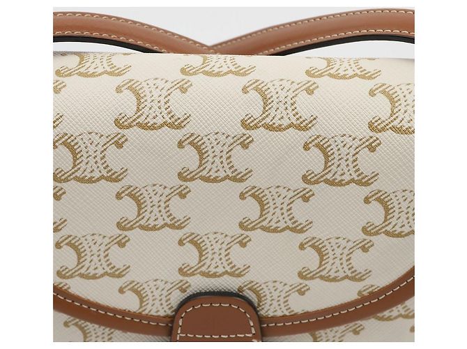 Céline Mini Borsa a Tracolla Triope in Tela e Pelle di Vitello White - vista 2