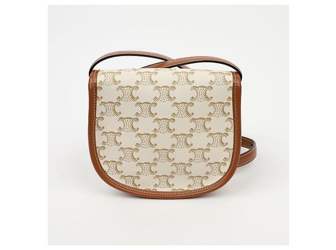 Céline Mini Borsa a Tracolla Triope in Tela e Pelle di Vitello White - vista 4
