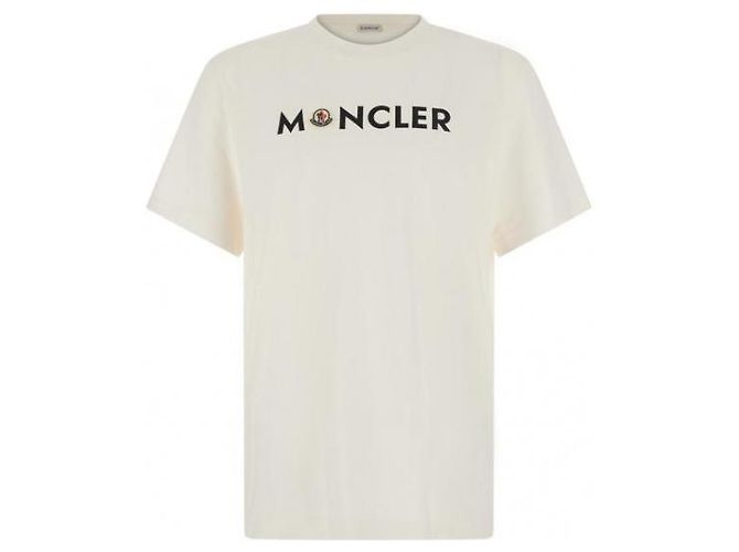 Moncler Logo Baumwoll-T-Shirt Weiß - Ansicht 4