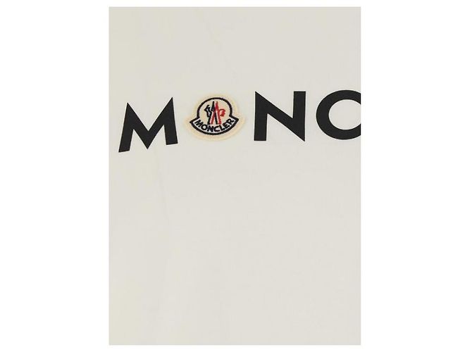 Moncler Logo Baumwoll-T-Shirt Weiß - Ansicht 6