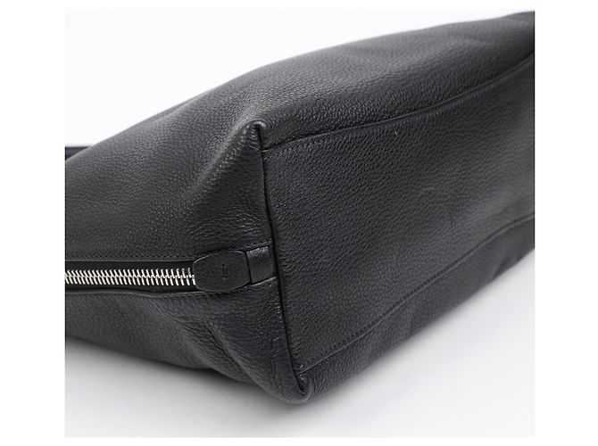 Prada Borsa a tracolla Vitello Phoenix Black Leather con zip laterale - vista 12