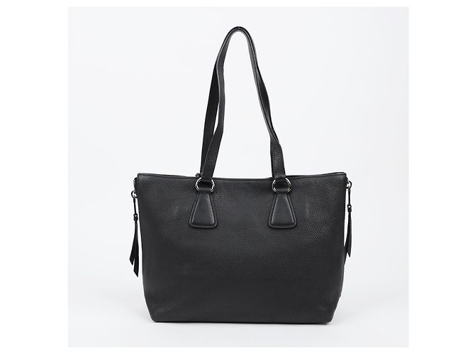 Prada Borsa a tracolla Vitello Phoenix Black Leather con zip laterale - vista 5