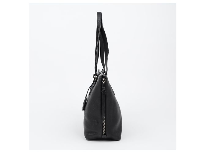 Prada Borsa a tracolla Vitello Phoenix Black Leather con zip laterale - vista 6