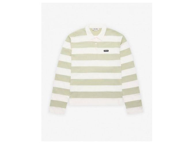 Miu Miu Gestreiftes Jersey-Poloshirt - Ansicht 5
