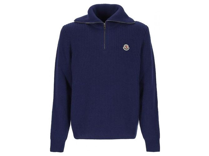 Moncler Gerippter Wollpullover mit Rollkragen und Logo - Ansicht 4