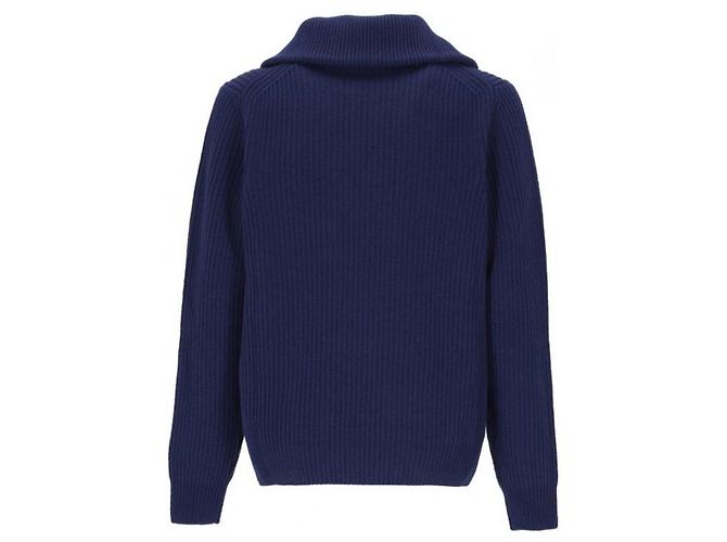 Moncler Gerippter Wollpullover mit Rollkragen und Logo - Ansicht 6