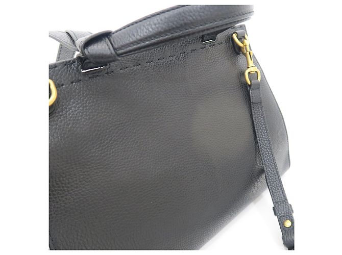 Gucci Borsa Tote in pelle nera con manico superiore e tracolla - vista 8